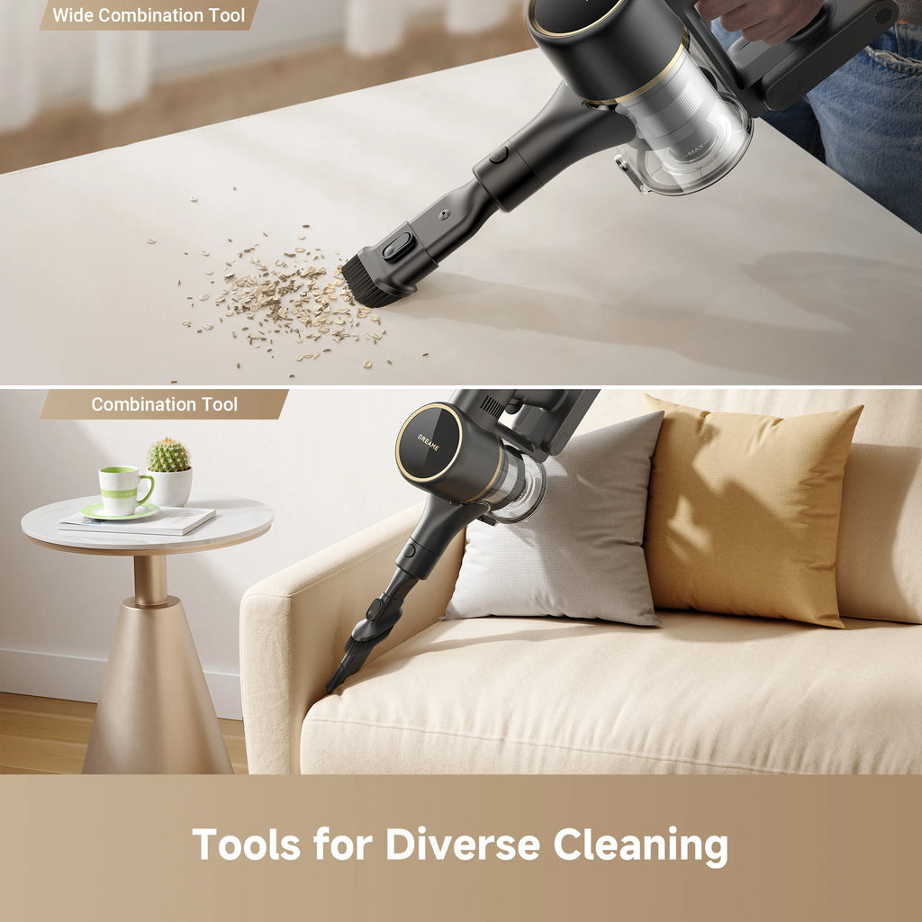 Dreame CleanX W10 Cordless Stick Vacuum, 120AW Strong Suction, 5 Layer Filtration, Celeste LED Illumination, Hard Floor & Carpet Cleaning, 60 Min Battery Life, LED Screen, Versatile Attachments