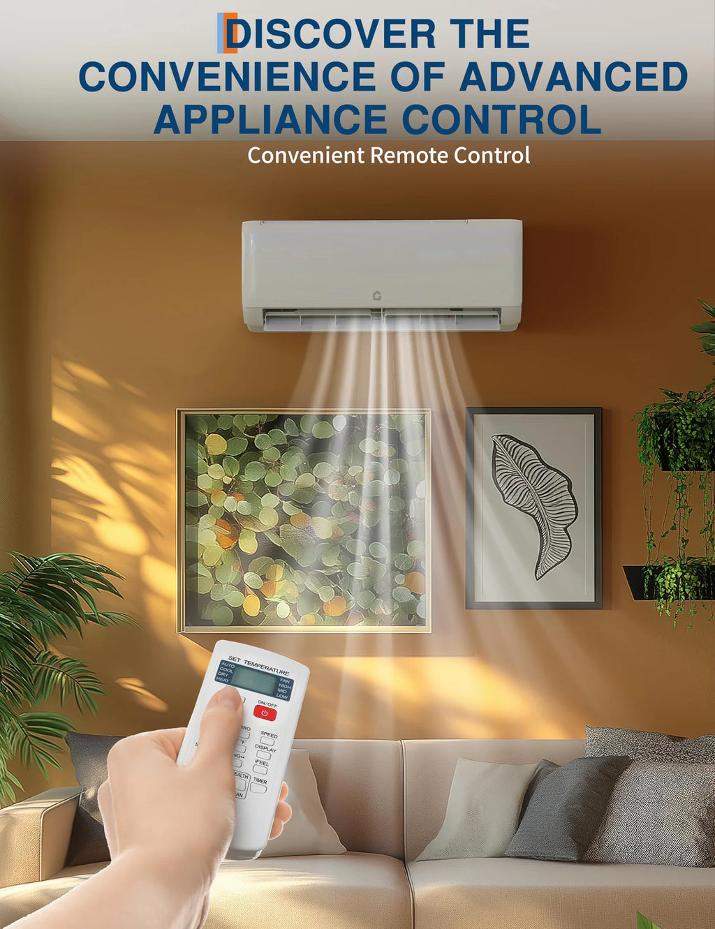 Smart 12000 BTU 115V Mini Split AC Ductless Inverter Heat Pump 22 SEER2 Wall Mount Air Conditioner With Alexa For 750 Sq.Ft