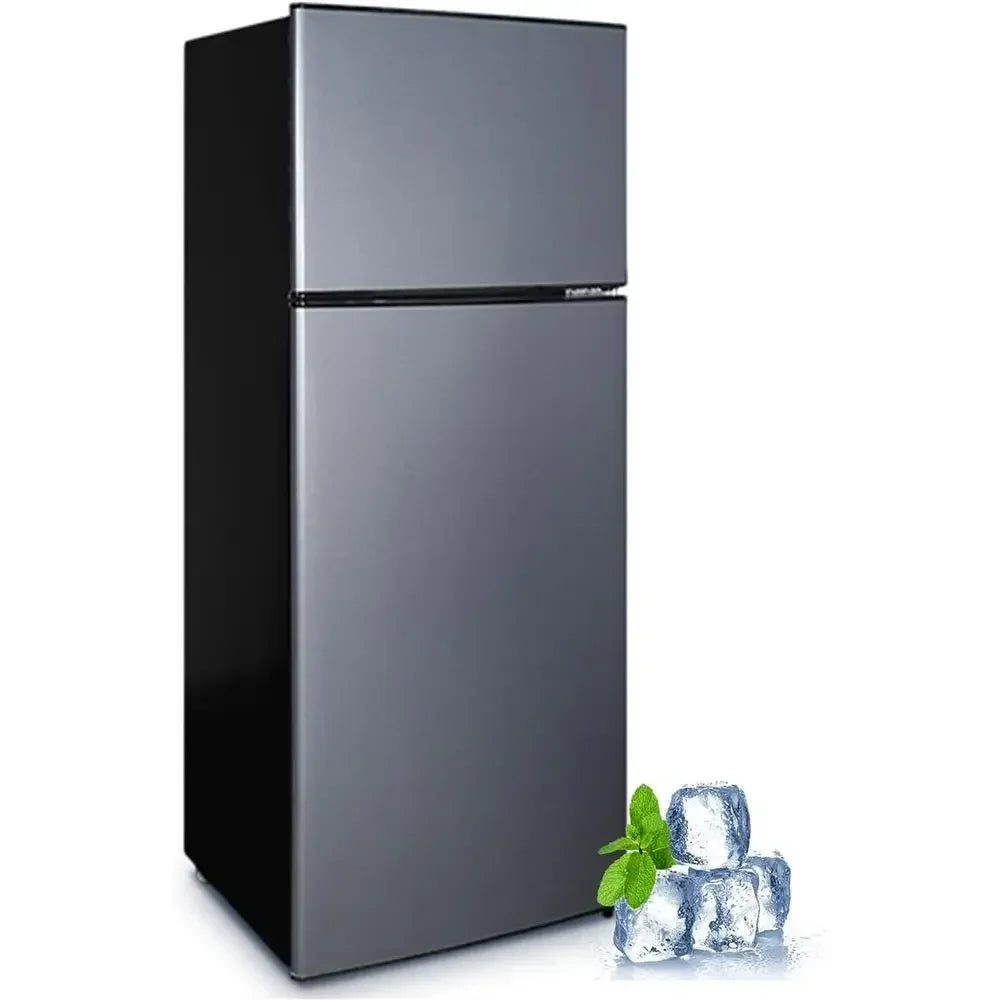 8.5 cu.t Dual-Door Aparent Rerigerator with reezer and Adjustable tat - Slide-Out Glass Shelves or Dorms, Oices, RVs, and Homes