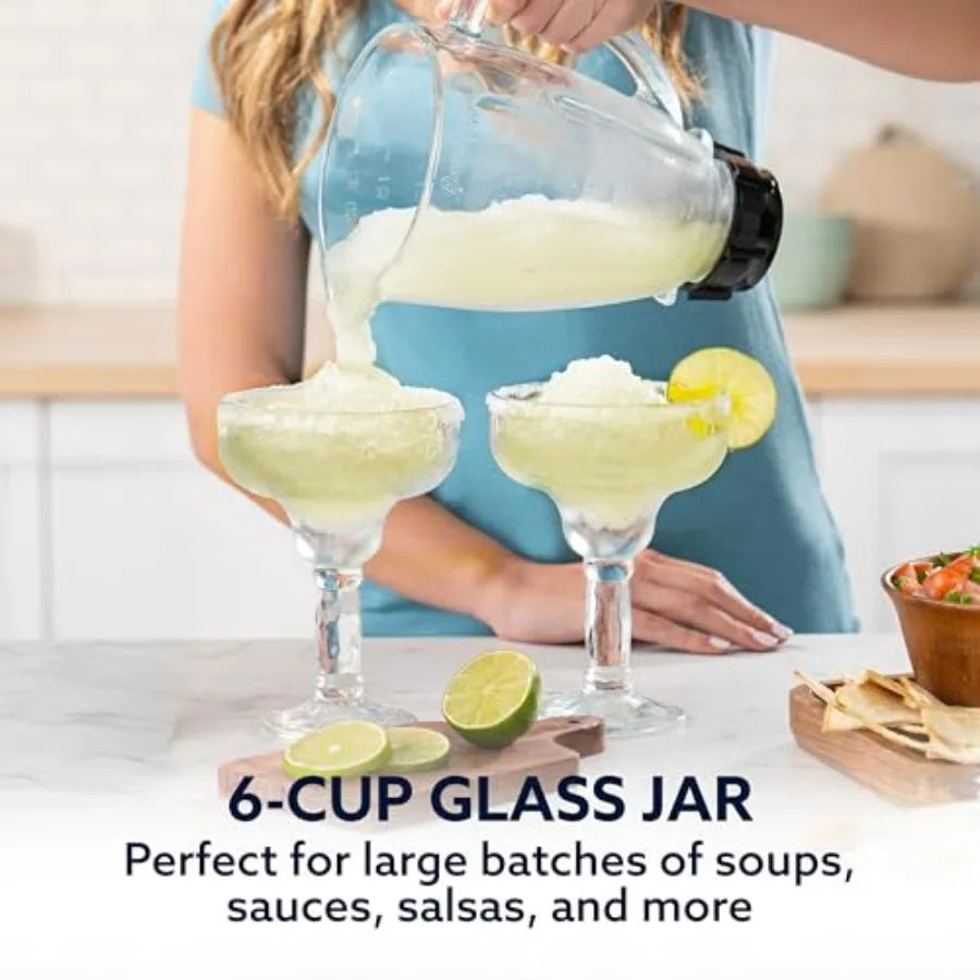 Classic Series Heritage blender for kitchen use, stainless steel body, silver color, 6-cup glass jar and 1000 peak watts power