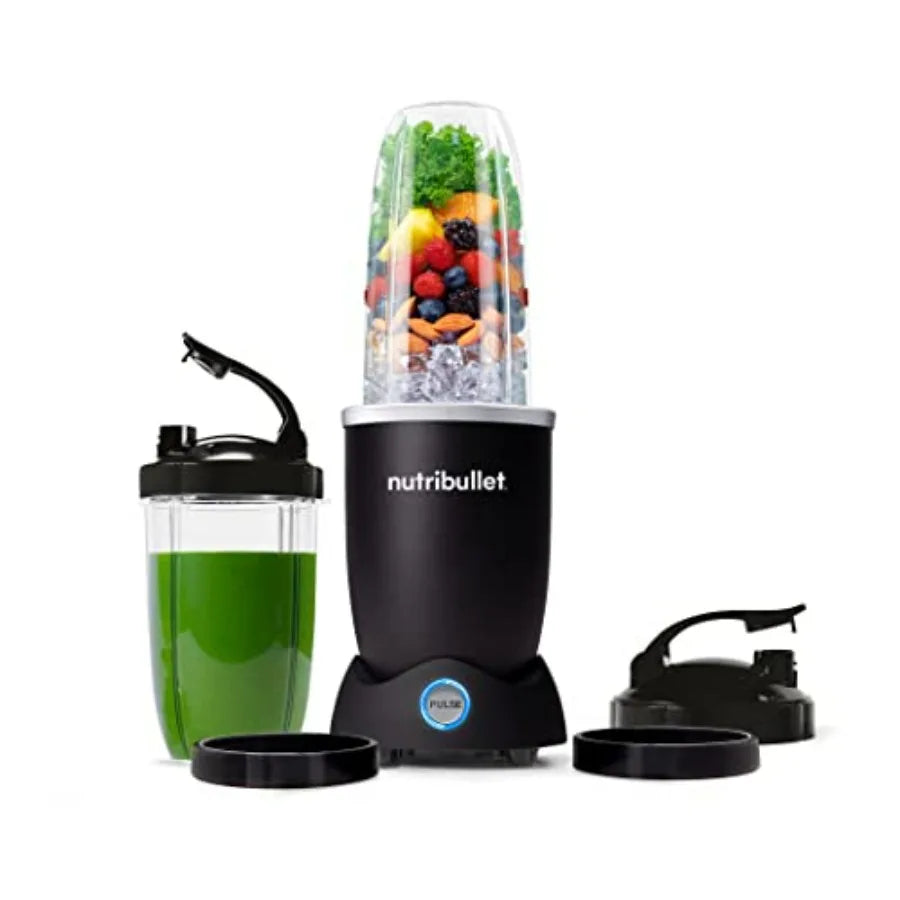 1200W Personal Blender – Features a pulse function and automatic shut-off, extracts nutrients, and is perfect for making smoothies, milkshakes, and salsa – Includes 32oz and 24oz travel cups