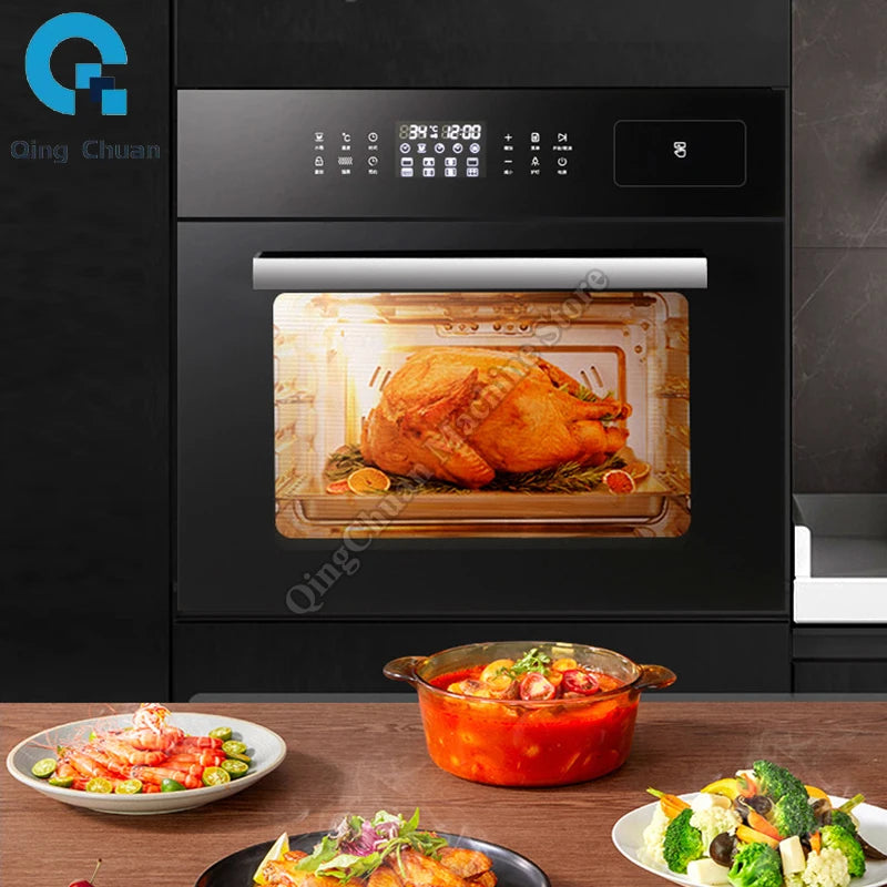 Steaming Baking Machine 60L Embedded Steaming Oven Electric Steaming Box Oven Household Large Capacity Steaming Baking Machine