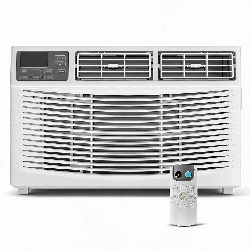 Window Air Conditioner Unit 8000 BTU With Remote Control Cools Rooms Up To 350 Sq Ft 3 Cooling And Fan Speeds Quiet Operation Digital Display Easy Install Kit For Bedroom Office