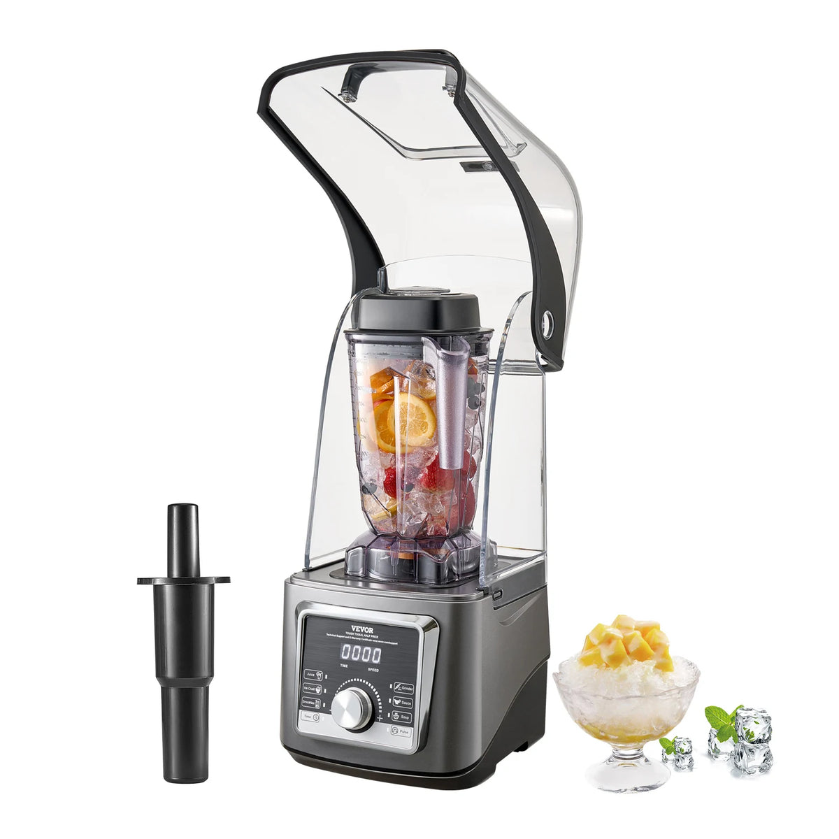 Succebuy 2.5L/3.5L Electric Blender for Smoothies 1400W Multi-Functional Food Processing Blender&Noise Cover for Kitchen