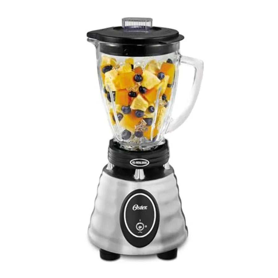 Classic Series Heritage blender for kitchen use, stainless steel body, silver color, 6-cup glass jar and 1000 peak watts power