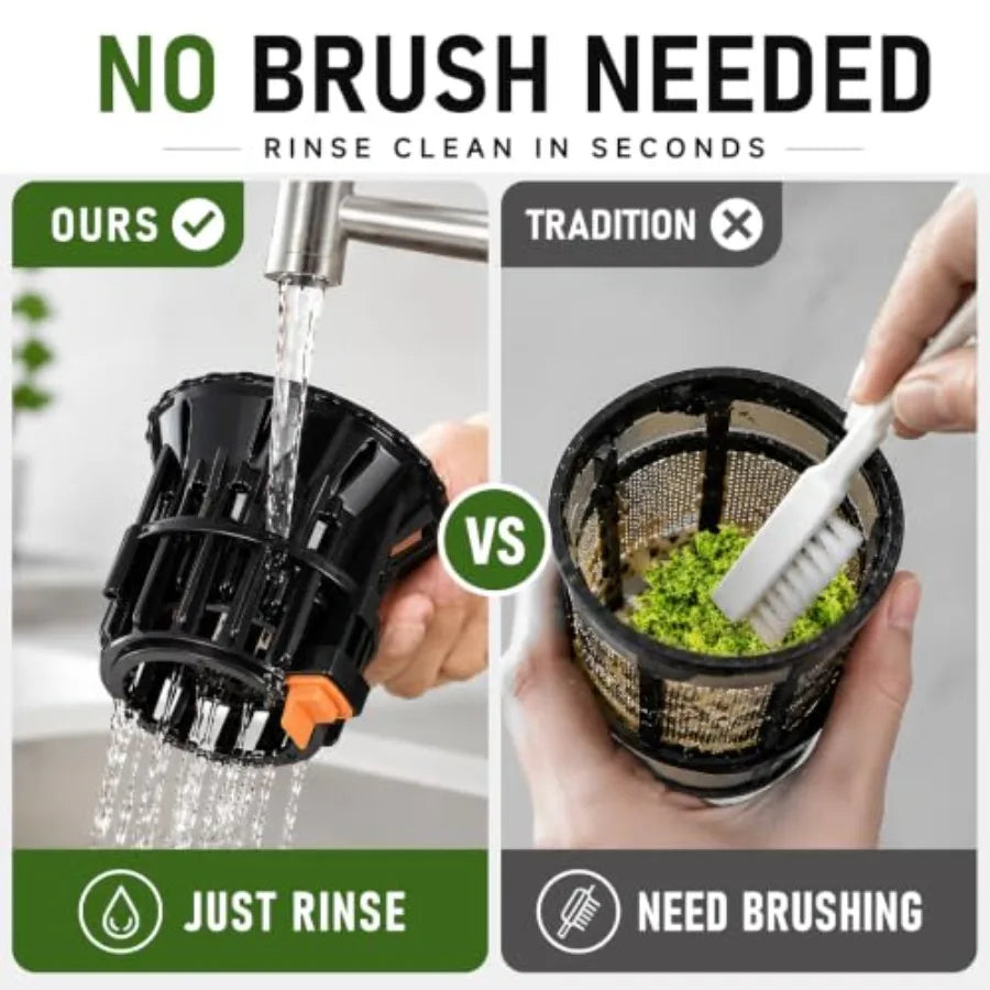 3-In-1 Cold Press Juicer Machine For Home Use, Stainless Steel And Black, Faster Juicing With Wide Chute And Clog-Resistant Des