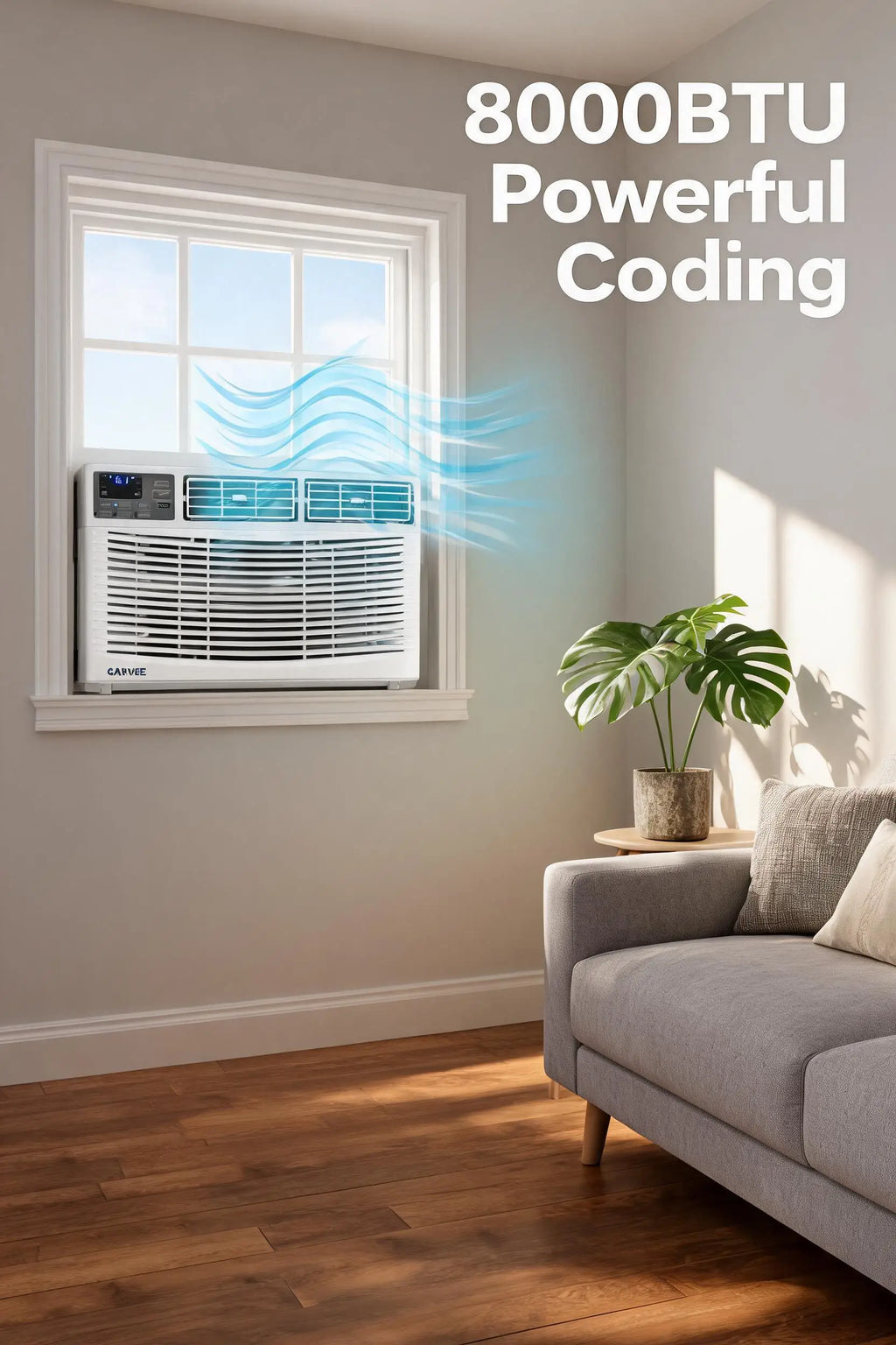 Window Air Conditioner Unit 8000 BTU With Remote Control Cools Rooms Up To 350 Sq Ft 3 Cooling And Fan Speeds Quiet Operation Digital Display Easy Install Kit For Bedroom Office