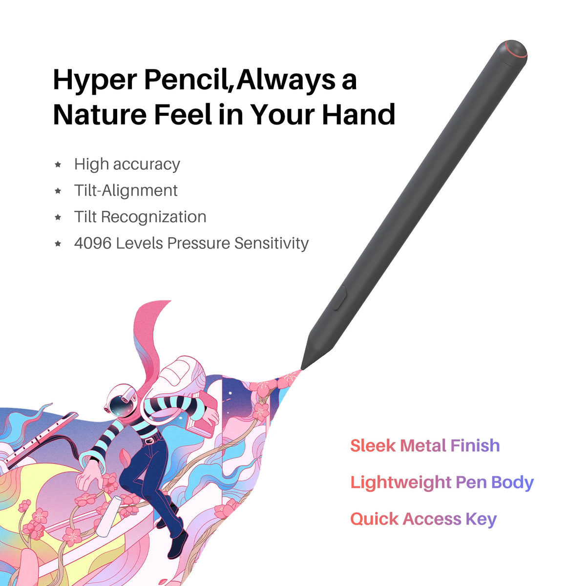 Huion Kamvas Slate 13 Android 14 Tablet for Graphics Drawing 12.7 Inch Note Pad Smart Notebook 99% sRGB Natural Color, 8+256GB
