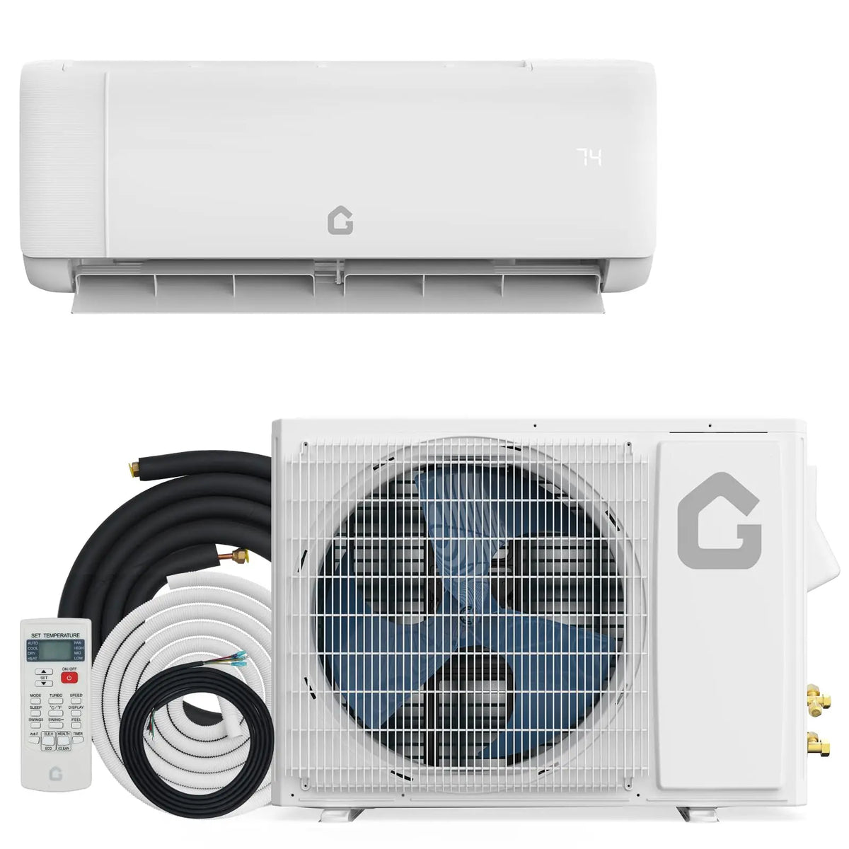 Smart 12000 BTU 115V Mini Split AC Ductless Inverter Heat Pump 22 SEER2 Wall Mount Air Conditioner With Alexa For 750 Sq.Ft