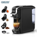 CAFELFFE MK-603 Capsule Coffee Machine with 4 Adapters, 19Bar Hot Cold Brew Espresso Maker For NES/DG/ESE and Coffee Grounds