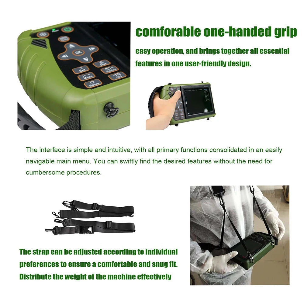 Portable Veterinary Ultrasound Scanner for Pregnancy Vet B Ultra Machine with 3.5MHz Convex Probe for Pig Sheep Dog Animals