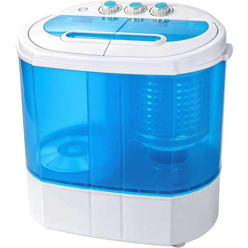 Small Portable Washing hine 9.9lb Mini Compact Washer Twin Tub Laundry hine Top Load Spinning and Washing Combo 6.57 T Inlet Gra