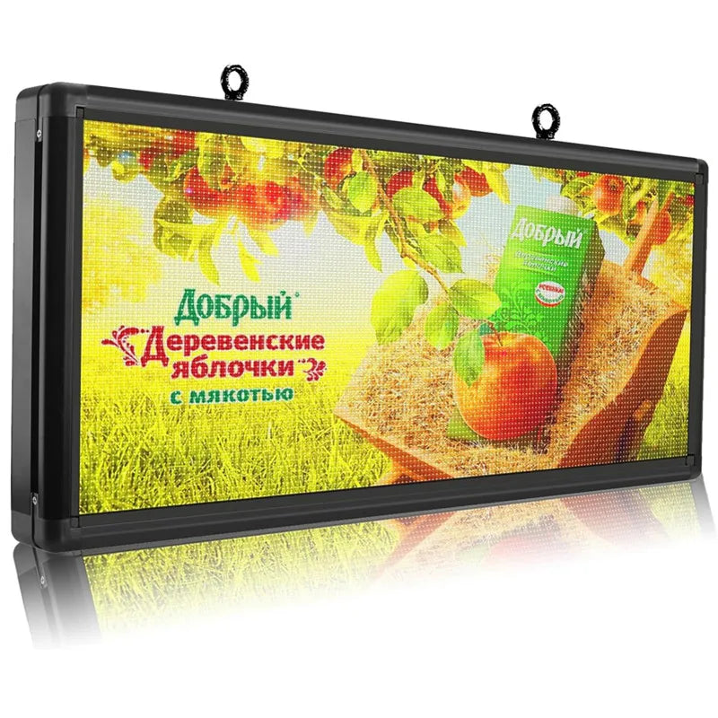 Ultra Bright 5500Nits Outdoor LED USB RGB Color 40”x18” P6 For Store Display Scrolling Messages Electronic Sign Free Design Ads