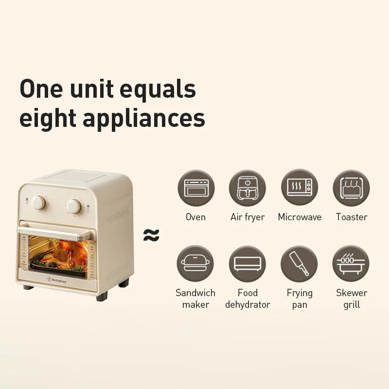 Westinghouse WKX12A21 12L Air Fryer Oven 1500W Multi-function 8 Cooking Modes Hot Air Circulation Visual Window