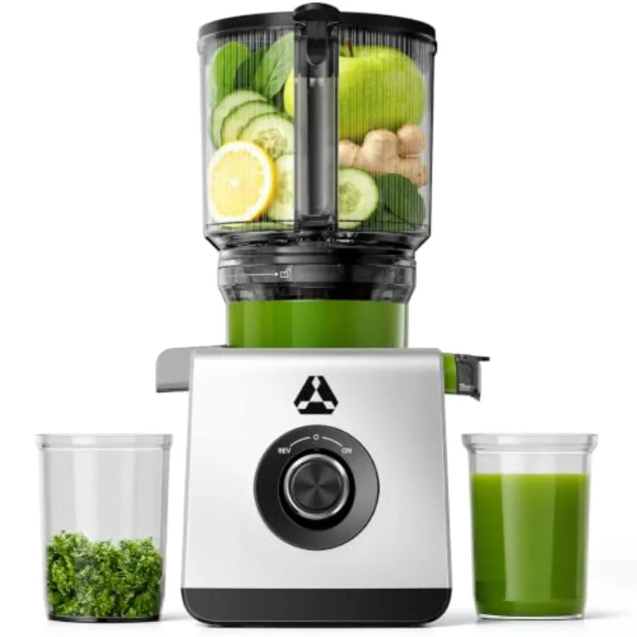 3-In-1 Cold Press Juicer Machine For Home Use, Stainless Steel And Black, Faster Juicing With Wide Chute And Clog-Resistant Des