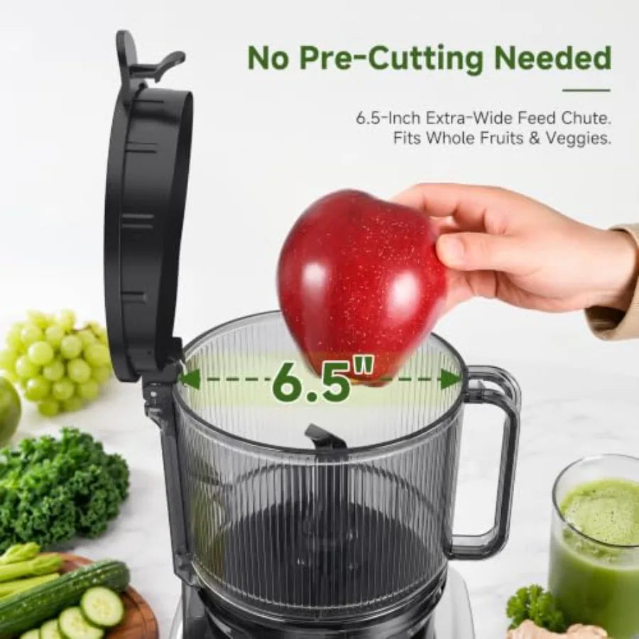 3-In-1 Cold Press Juicer Machine For Home Use, Stainless Steel And Black, Faster Juicing With Wide Chute And Clog-Resistant Des