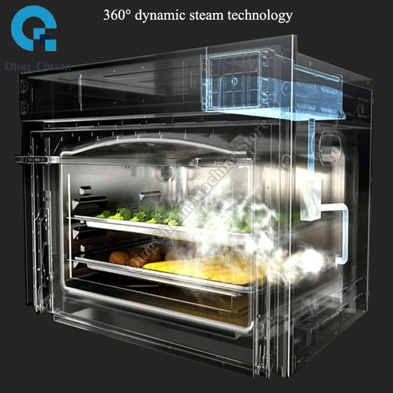 Steaming Baking Machine 60L Embedded Steaming Oven Electric Steaming Box Oven Household Large Capacity Steaming Baking Machine