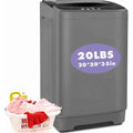 Portable Washing hine, 20Lbs acity, k Gray, Glass Cover | Top Load Washing hine, Large acity, 10 Progs and 8 Water Level, Poweru