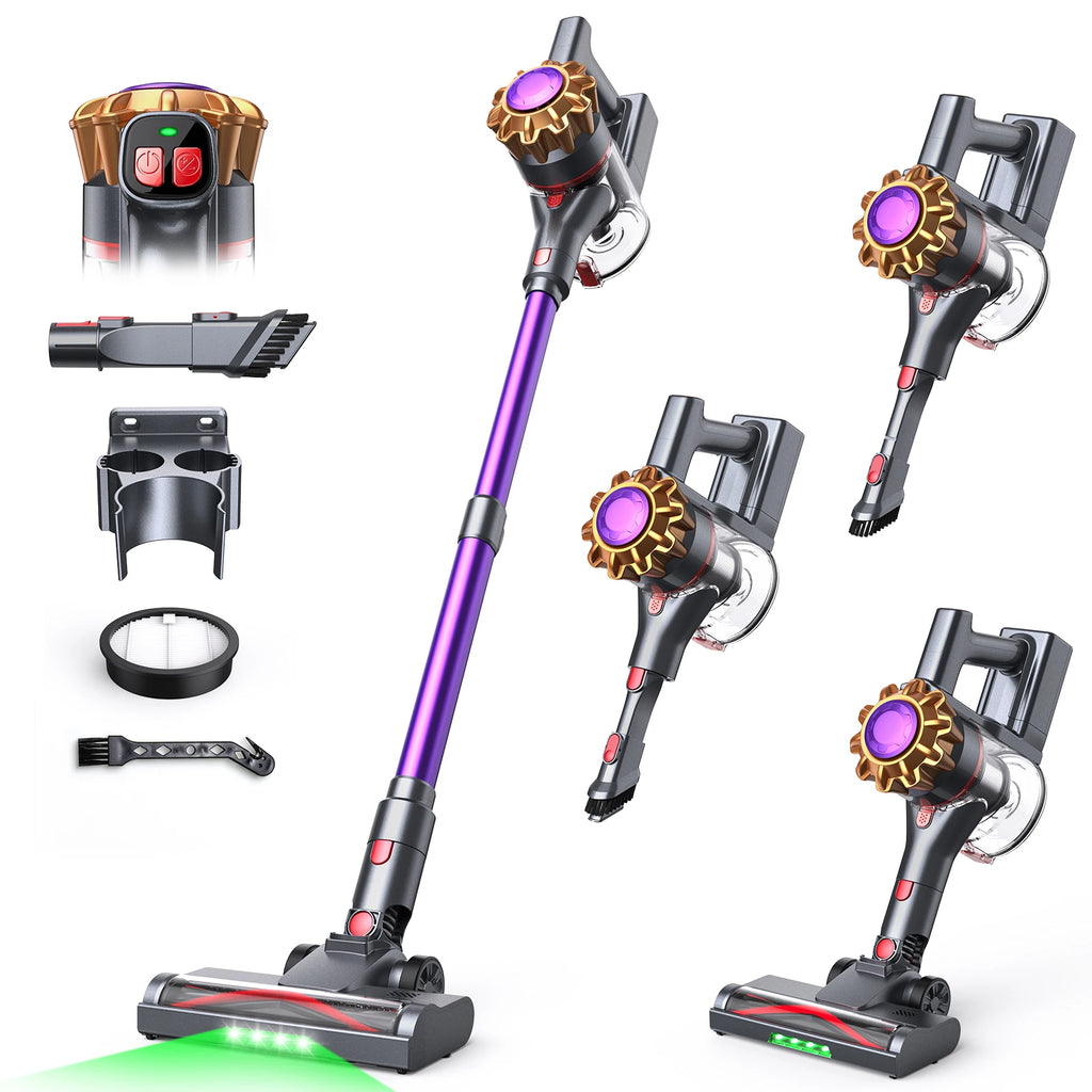 Lubluelu P7 Powerful Cordless Handheld Vacuum Cleaner, 35KPA, Seven-layer High-performance Filtration, with Anti-Slip Protection/Anti-Tangle Brush, Detachable Battery, Lightweight, Large Dust Cup, for Home, Pet Hair, Floor, C
