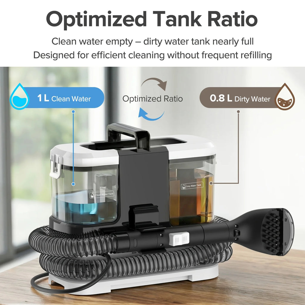 Lubluelu V2 Portable Carpet Upholstery Spot Cleaner 3-in-1 Spray Brush Vacuum 12KPa Powerful Suction Compact Storage for Home/ Sofa/Carpet/Car Seats
