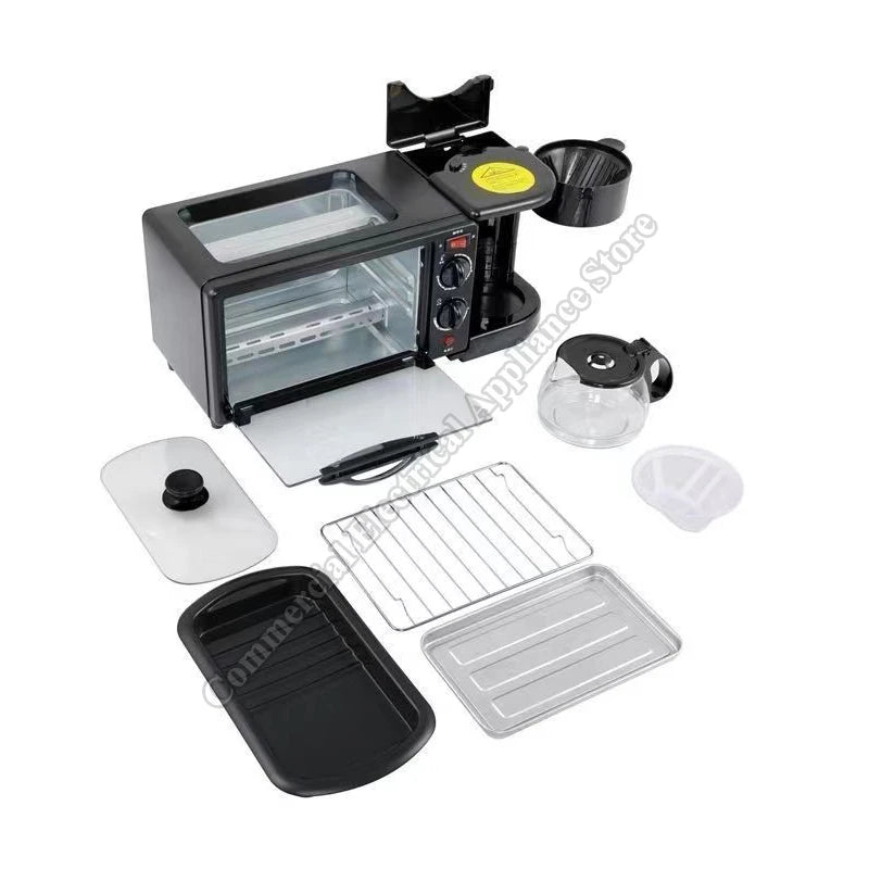 Breakfast Machine Multi-functional Home Three-in-One Sandwich Maker  Toaster Oven