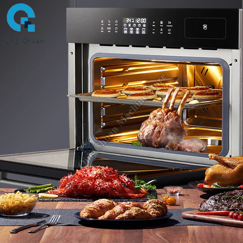 Steaming Baking Machine 60L Embedded Steaming Oven Electric Steaming Box Oven Household Large Capacity Steaming Baking Machine