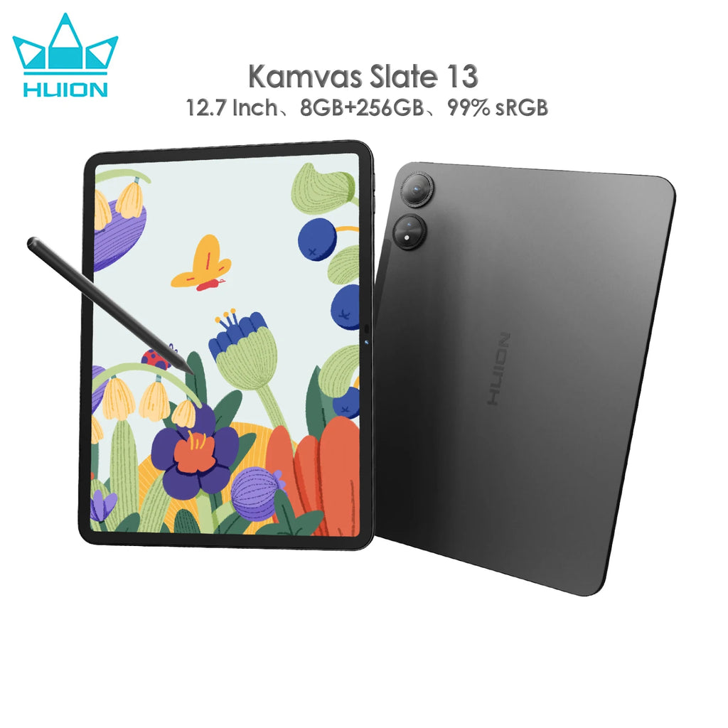 Huion Kamvas Slate 13 Android 14 Tablet for Graphics Drawing 12.7 Inch Note Pad Smart Notebook 99% sRGB Natural Color, 8+256GB