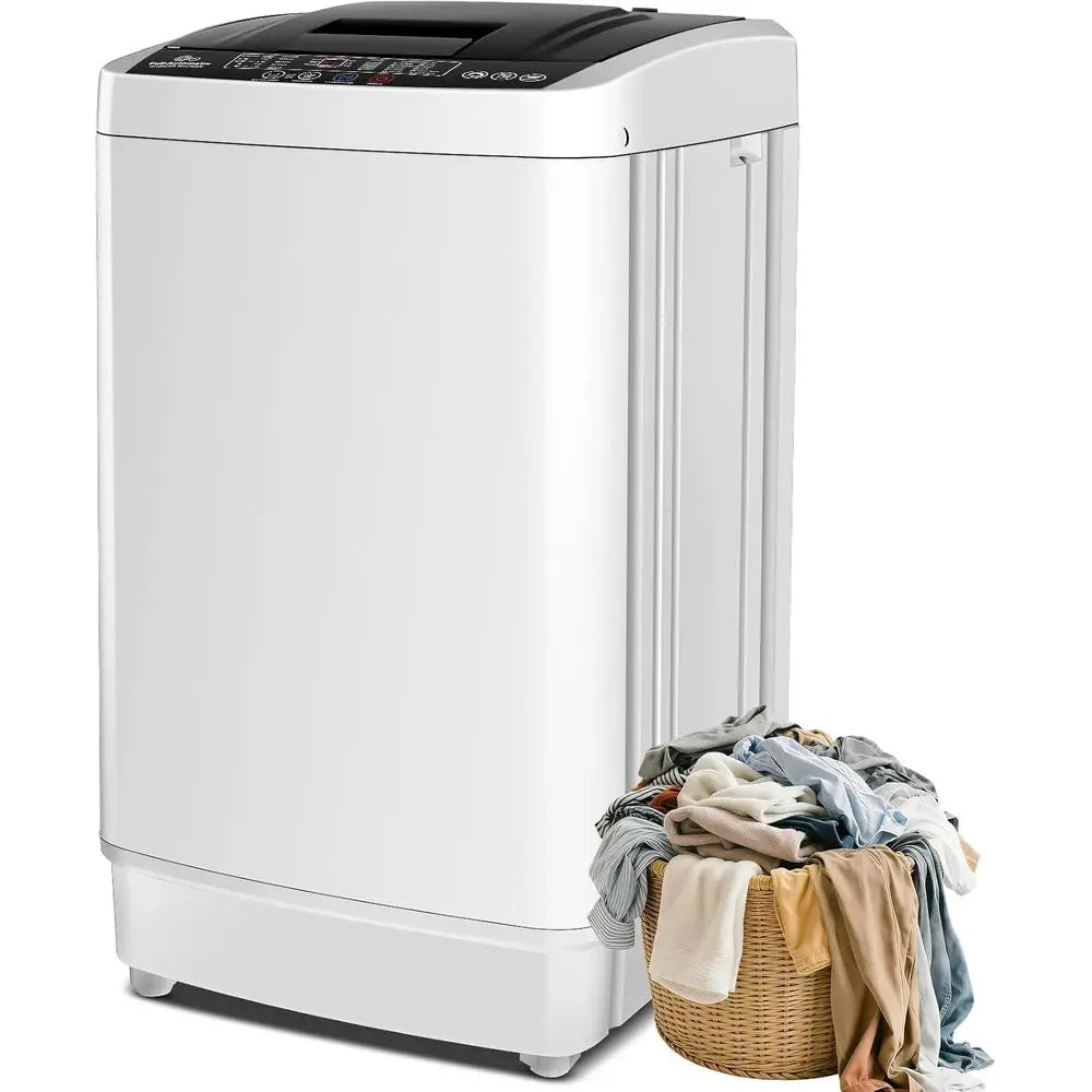 2.4 Cu.t Portable Washing hine, 17.8 lbs acity ull Automatic Washing hine with 10 Wash Progs, LED Display & Drain Pump, Portable