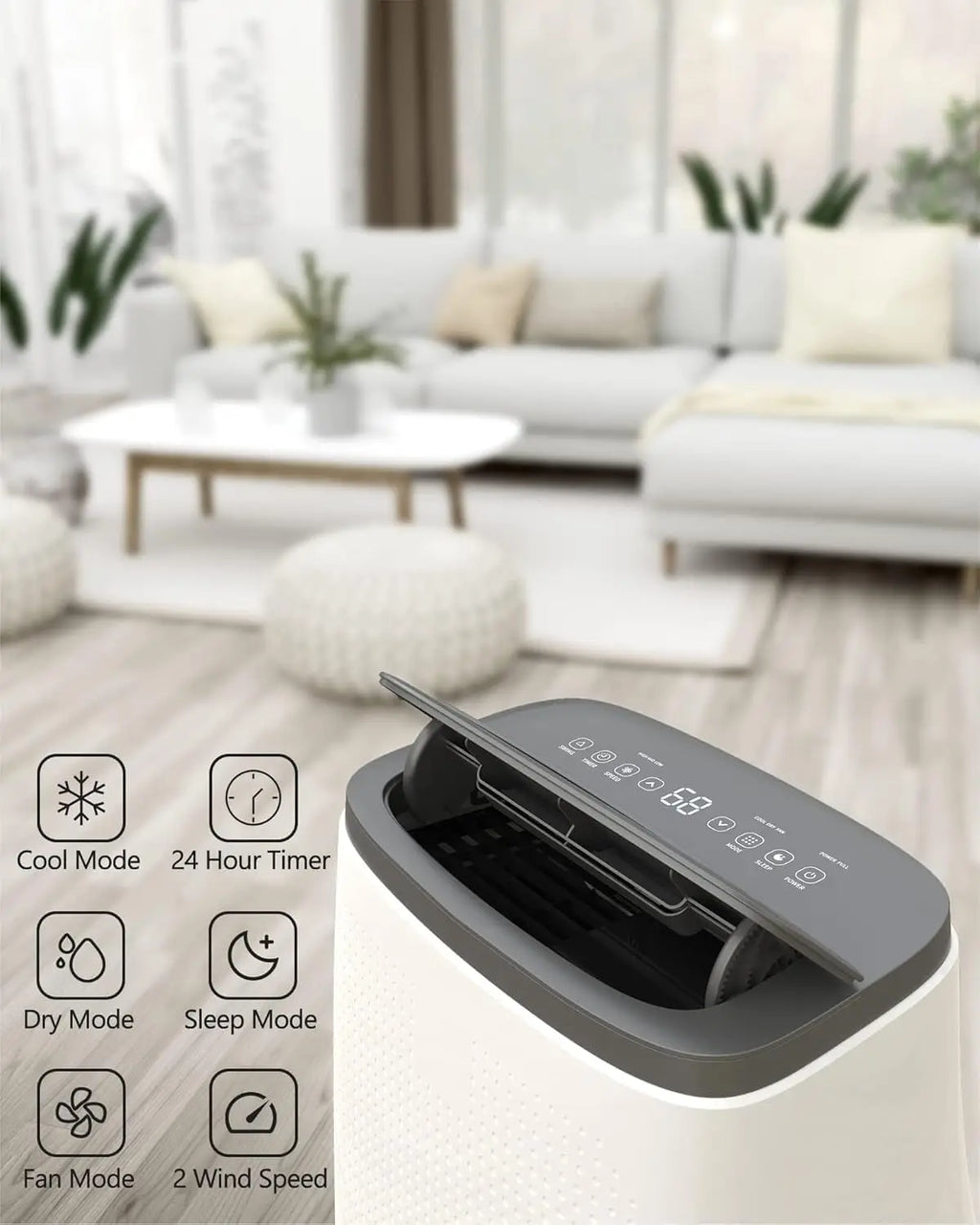 14,000 BTU High Quality Smart Home Portable AC Air Conditioner 3-in-1 Portable Air Conditioner with Cooling for Home office Living room 24H Timer
