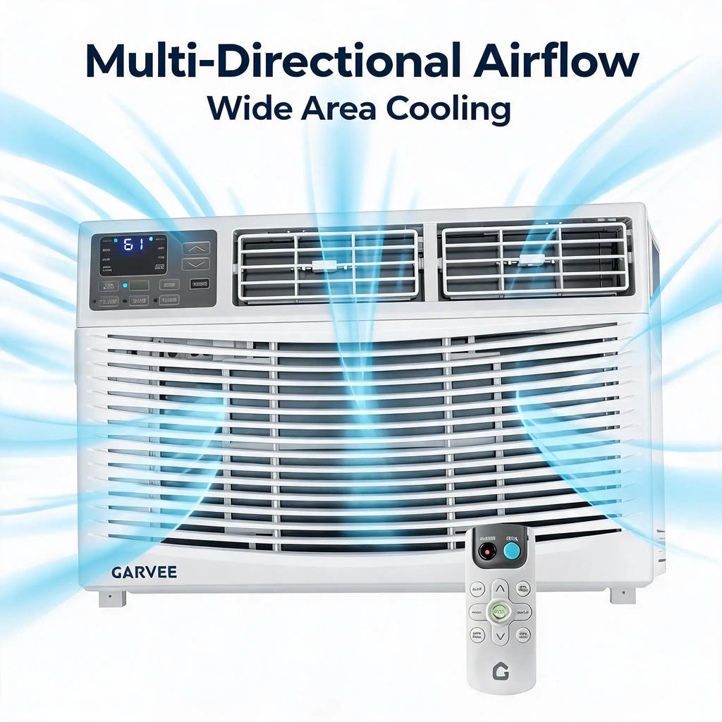 Window Air Conditioner Unit 8000 BTU With Remote Control Cools Rooms Up To 350 Sq Ft 3 Cooling And Fan Speeds Quiet Operation Digital Display Easy Install Kit For Bedroom Office