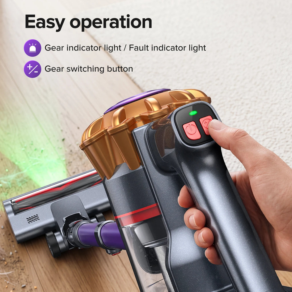 Lubluelu P7 Powerful Cordless Handheld Vacuum Cleaner, 35KPA, Seven-layer High-performance Filtration, with Anti-Slip Protection/Anti-Tangle Brush, Detachable Battery, Lightweight, Large Dust Cup, for Home, Pet Hair, Floor, C