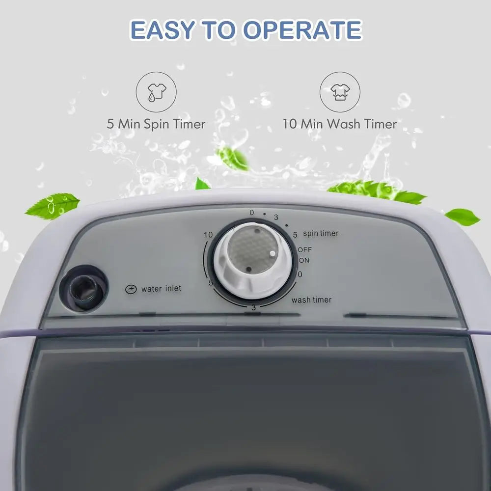 Portable Mini Washing hine, Clothes Washer and Spinner Combo, 5.5 LBS acity, Small Compact Laundry Washer or Aparent Dorm RV (Gr