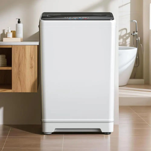 18lbs Portable Washing hine, Laundry Washer, 2.4 Cu.t, White | ully Automatic, Energy Saving, StainlSteel Tub, Drain Pump, 10 Wa