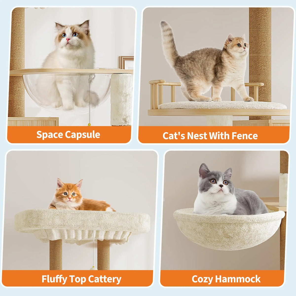 Cat Tree With Litter Box Enclosure Multi Level Cat Tower Hidden Litter Box Furniture Large Plush Top Perch Sisal Scratching Posts Cat Condo And Hammock For Indoor Cats Living Room