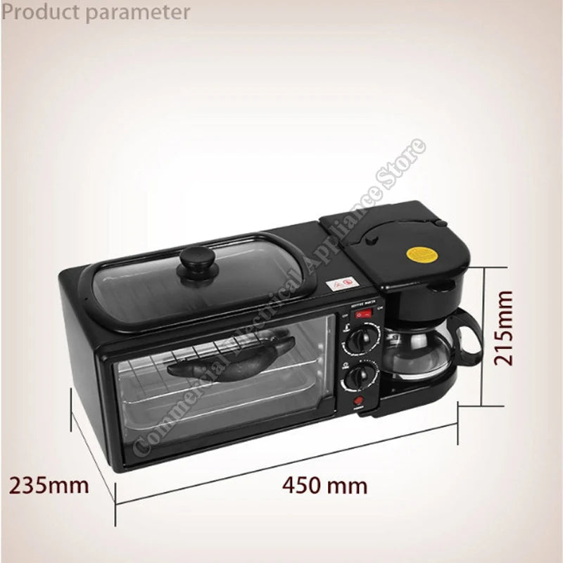 Breakfast Machine Multi-functional Home Three-in-One Sandwich Maker  Toaster Oven