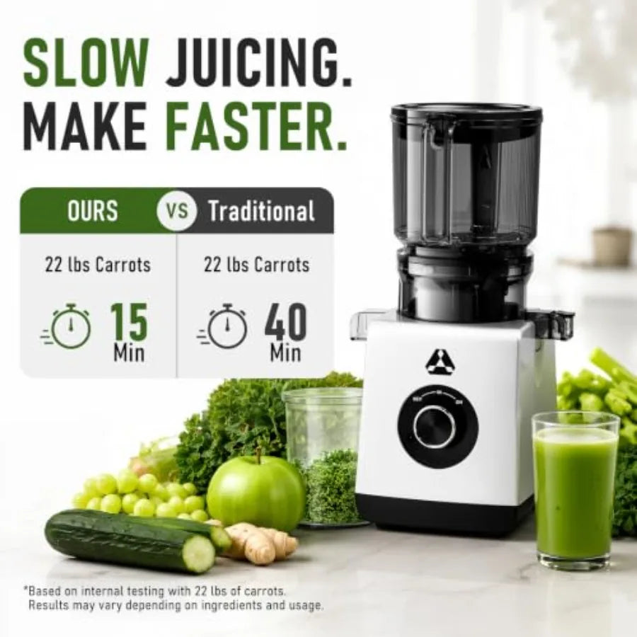 3-In-1 Cold Press Juicer Machine For Home Use, Stainless Steel And Black, Faster Juicing With Wide Chute And Clog-Resistant Des