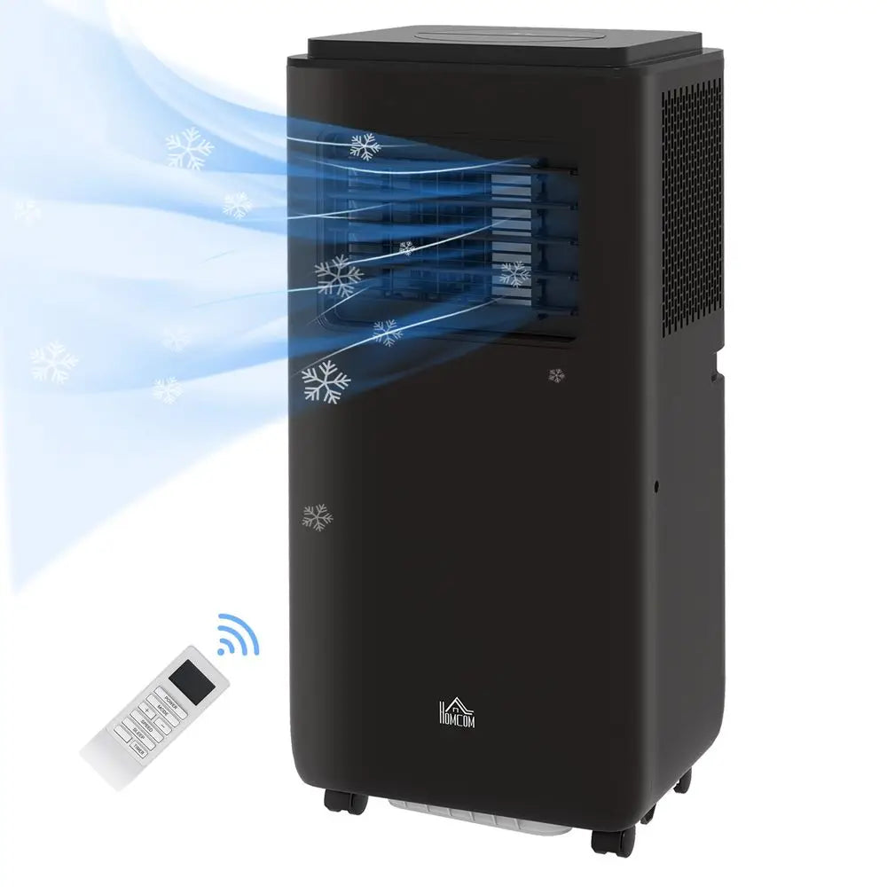 10000 BTU Portable Air Conditioner, Efficient Cooling for 440 Sq Ft, Dehumidifier, Fan, 24H Timer, Black