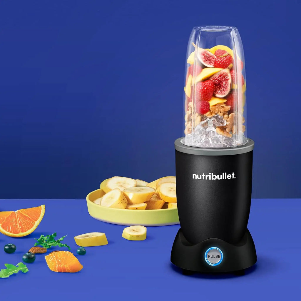 1200W Personal Blender – Features a pulse function and automatic shut-off, extracts nutrients, and is perfect for making smoothies, milkshakes, and salsa – Includes 32oz and 24oz travel cups