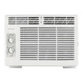 Window-mounted air conditioner for small rooms, white plastic housing, quiet 5, 000 BTU cooling up to 150 sq. ft., 2 fan speeds