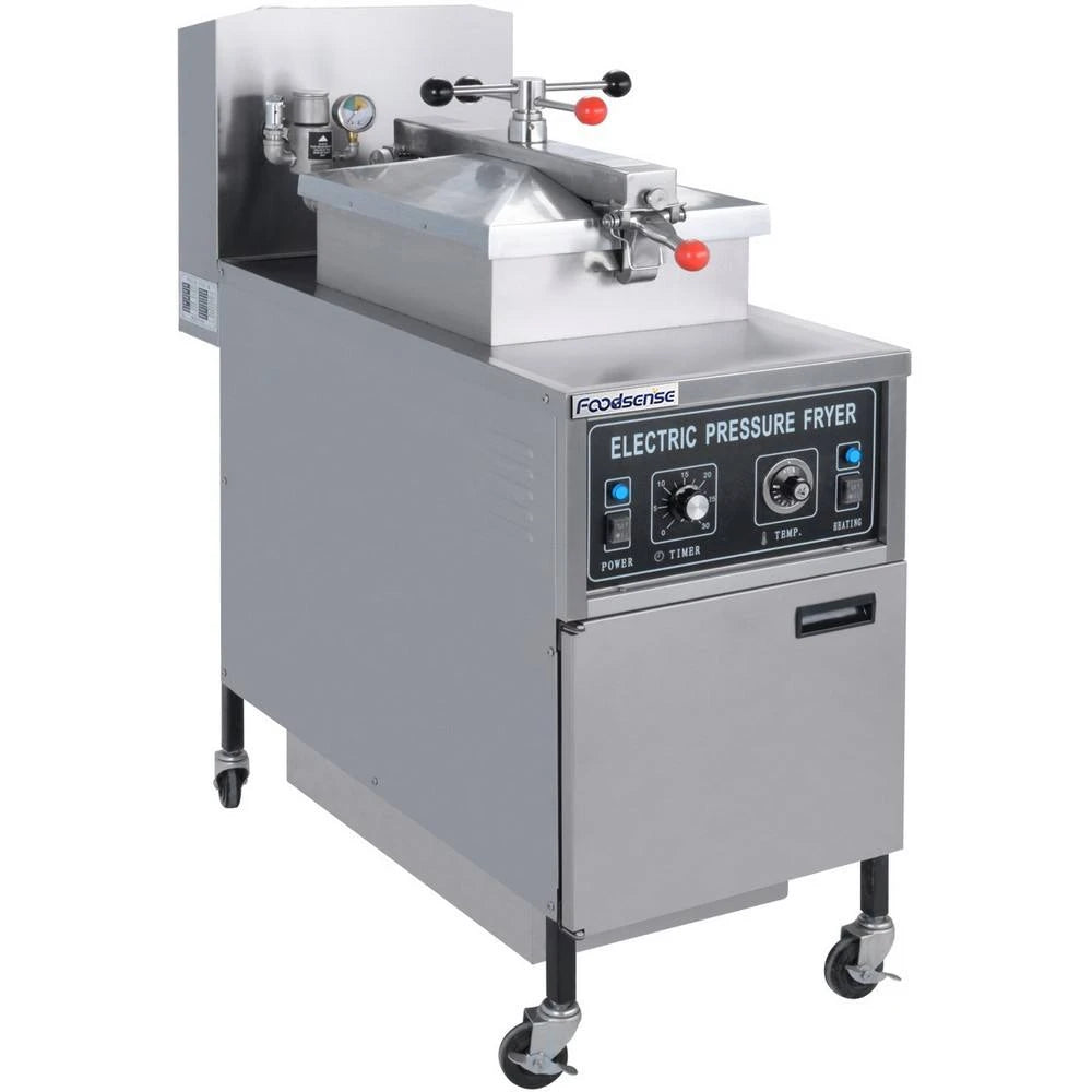 25L Electric Pressure Deep Fryer Stainless Steel Commercial Fryer Machine for KFC‑Style Fried Chicken Duck Restaurant Use